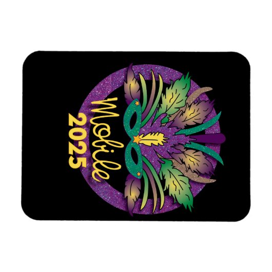 Mardi Gras Mask Magnet - 2025 - Mobiel Magneet (Horizontaal)