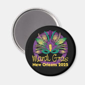 Mardi Gras Mask Magnet - 2025 - New Orleans (Voorkant / Achterkant)