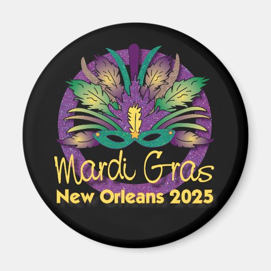Mardi Gras Mask Magnet - 2025 - New Orleans (Voorkant)