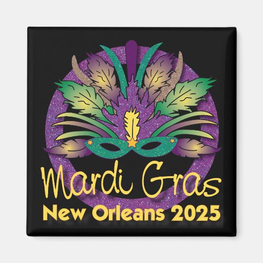Mardi Gras Mask Magnet - 2025 - New Orleans (Voorkant)