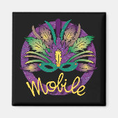 Mardi Gras Mask Magnet - Mobile, AL (Voorkant)