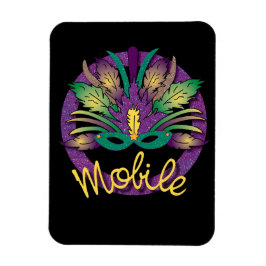 Mardi Gras Mask Magnet - Mobile, AL Magneet