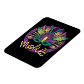Mardi Gras Mask Magnet - Mobile, AL Magneet (Linkerzijde)