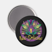 Mardi Gras Mask Magnet - New Orleans, LA (Voorkant / Achterkant)