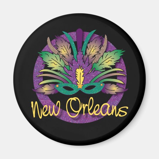 Mardi Gras Mask Magnet - New Orleans, LA (Voorkant)