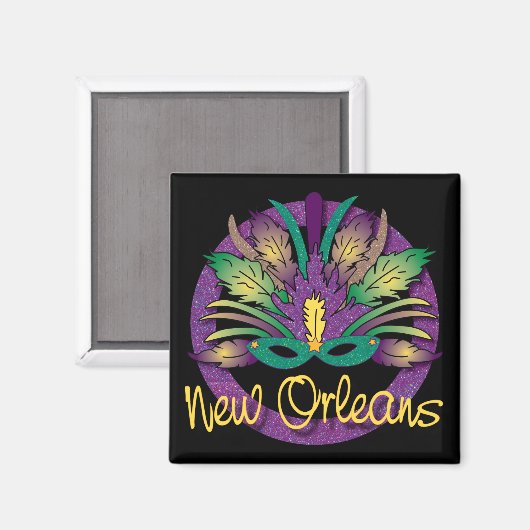 Mardi Gras Mask Magnet - New Orleans, LA (Voorkant / Achterkant)