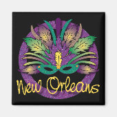 Mardi Gras Mask Magnet - New Orleans, LA (Voorkant)