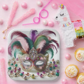 Mardi Gras Mask met juwelen Papieren Bordje (Feest)