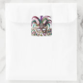 Mardi Gras Mask met juwelen Vierkante Sticker (Tas)