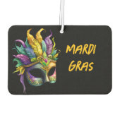 Mardi Gras Mask op Black Faux Wrapped Canvas Luchtverfrisser (Achterkant)