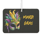 Mardi Gras Mask op Black Faux Wrapped Canvas Luchtverfrisser (Voorkant)
