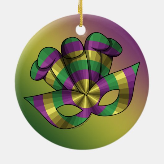 Mardi Gras Mask-Ornament Keramisch Ornament (Achterkant)