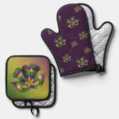 Mardi Gras Mask Ovenwant & Pannenlap Set (Voorkant / Achterkant)