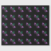 Mardi Gras Mask Paars Green Gold Sparkles Cadeaupapier (Vlak)