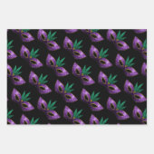 Mardi Gras Mask Paars Green Gold Sparkles Inpakpapier Vel (Voorkant 3)