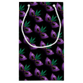 Mardi Gras Mask Paars Green Gold Sparkles Klein Cadeauzakje (Achterkant)
