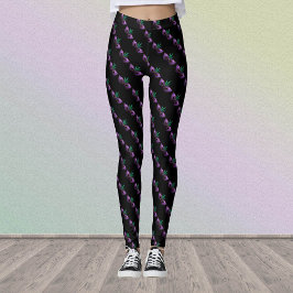 Mardi Gras Mask Paars Green Gold Sparkles Leggings