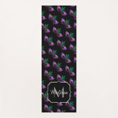 Mardi Gras Mask Paars Green Sparkles Monogram Yogamat (Voorkant)