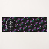 Mardi Gras Mask Paars Green Sparkles Monogram Yogamat (Voorkant (horizontaal))