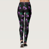 Mardi Gras Mask Paars Green Sparkly patroon zwart Leggings (Achterkant)