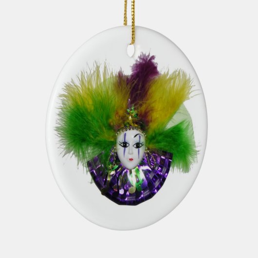 Mardi Gras Mask Paars Keramisch Ornament (Rechts)
