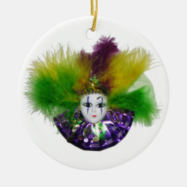 Mardi Gras Mask Paars Keramisch Ornament