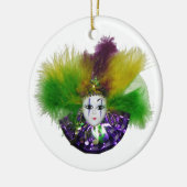 Mardi Gras Mask Paars Keramisch Ornament (Links)