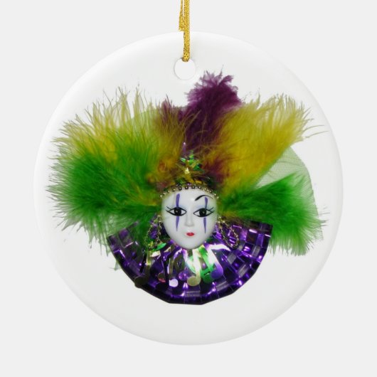 Mardi Gras Mask Paars Keramisch Ornament (Achterkant)