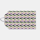 Mardi Gras Mask Paarse Green Faux Gold Zwart Cadeaulabel (Achterkant Horizontaal)