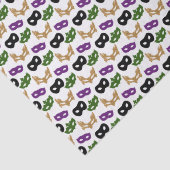 Mardi Gras Mask Paarse Green Faux Gold Zwart Tissuepapier (Detail)