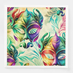 Mardi Gras Mask Paper Dinner Napkins Servet