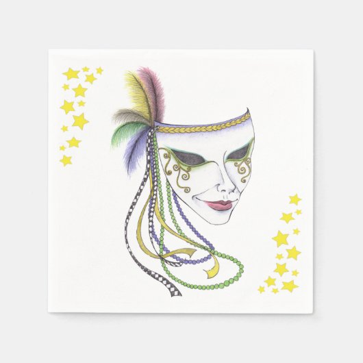Mardi Gras Mask Paper Napkins Servet (Voorkant)