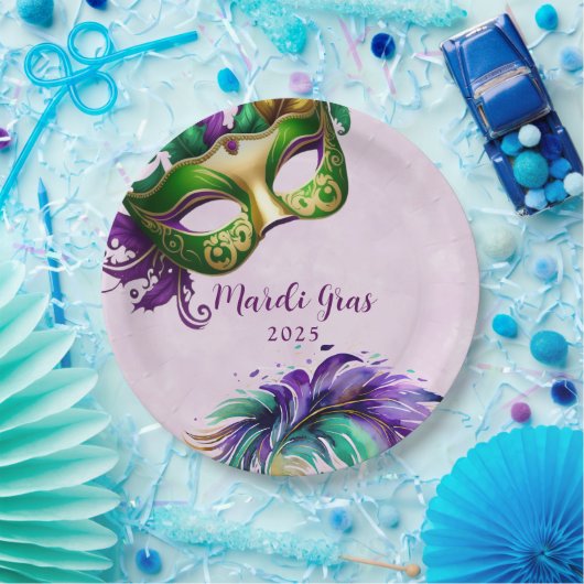 Mardi Gras Mask Papieren Bordje (Feest)