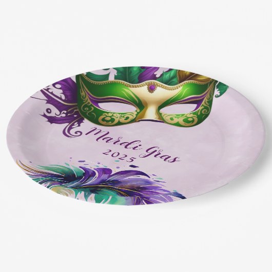 Mardi Gras Mask Papieren Bordje (Gekanteld)