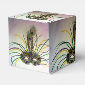 Mardi Gras Mask Party voor Aangepaste cadeaudoos Bedankdoosjes (Achterkant)