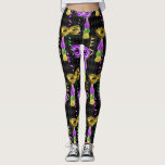 Mardi Gras Mask Pattern Gold Paarse Leggings<br><div class="desc">Dit ontwerp werd gecreeerd door digitale kunst. Het kan worden gepersonaliseerd door de aanpassingsknoop te klikken en een naam, initialen of uw favoriete woorden toe te voegen. Neem contact met me op colorflowcreations@gmail.com als je dit ontwerp op een ander product wilt gebruiken. Koop mijn oorspronkelijke abstracte acrylschilderij te koop op...</div>
