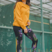 Mardi Gras Mask Pattern verlaat Waterverf Leggings