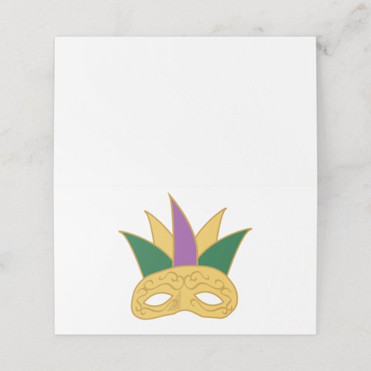 Mardi Gras Mask Plaatskaartje (Buitenkant ongevouwen)