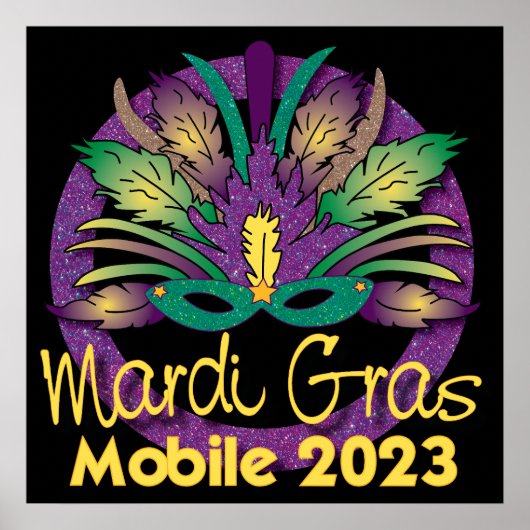 Mardi Gras Mask Poster - 2023 - Mobile (Voorkant)