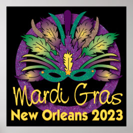 Mardi Gras Mask Poster - 2023 - New Orleans
