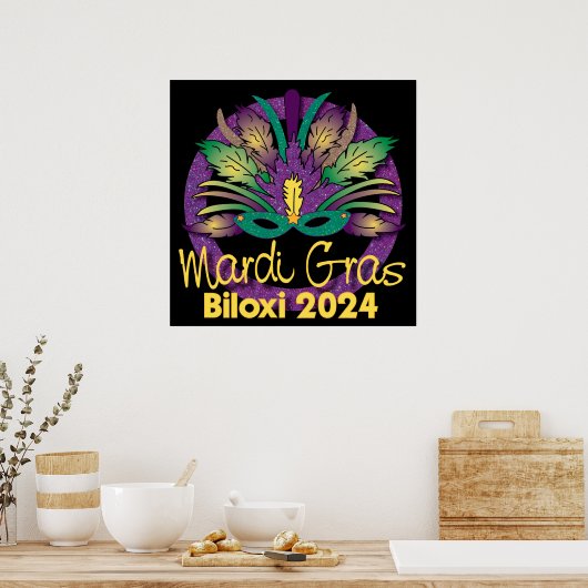 Mardi Gras Mask Poster - 2024 - Biloxi, MS (Keuken)