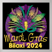 Mardi Gras Mask Poster - 2024 - Biloxi, MS (Voorkant)