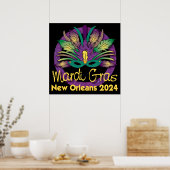 Mardi Gras Mask Poster - 2024 - New Orleans (Keuken)