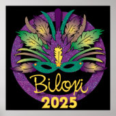 Mardi Gras Mask Poster - 2025 - Biloxi, MS (Voorkant)