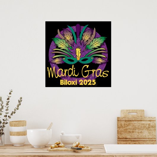 Mardi Gras Mask Poster - 2025 - Biloxi, MS (Keuken)