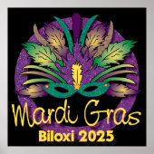 Mardi Gras Mask Poster - 2025 - Biloxi, MS (Voorkant)