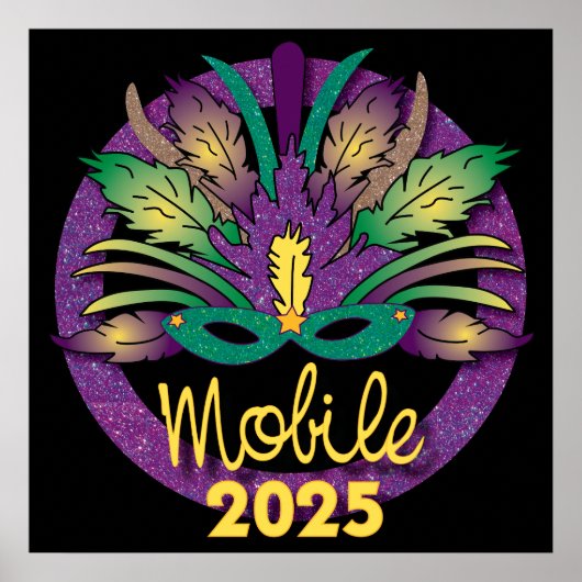 Mardi Gras Mask Poster - 2025 - Mobiel (Voorkant)