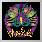 Mardi Gras Mask Poster - Mobile, AL (Voorkant)