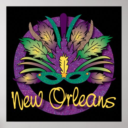 Mardi Gras Mask Poster - New Orleans, LA (Voorkant)