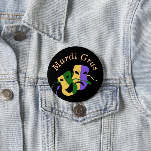 Mardi Gras Mask Ronde Button 7,6 Cm (In situ)